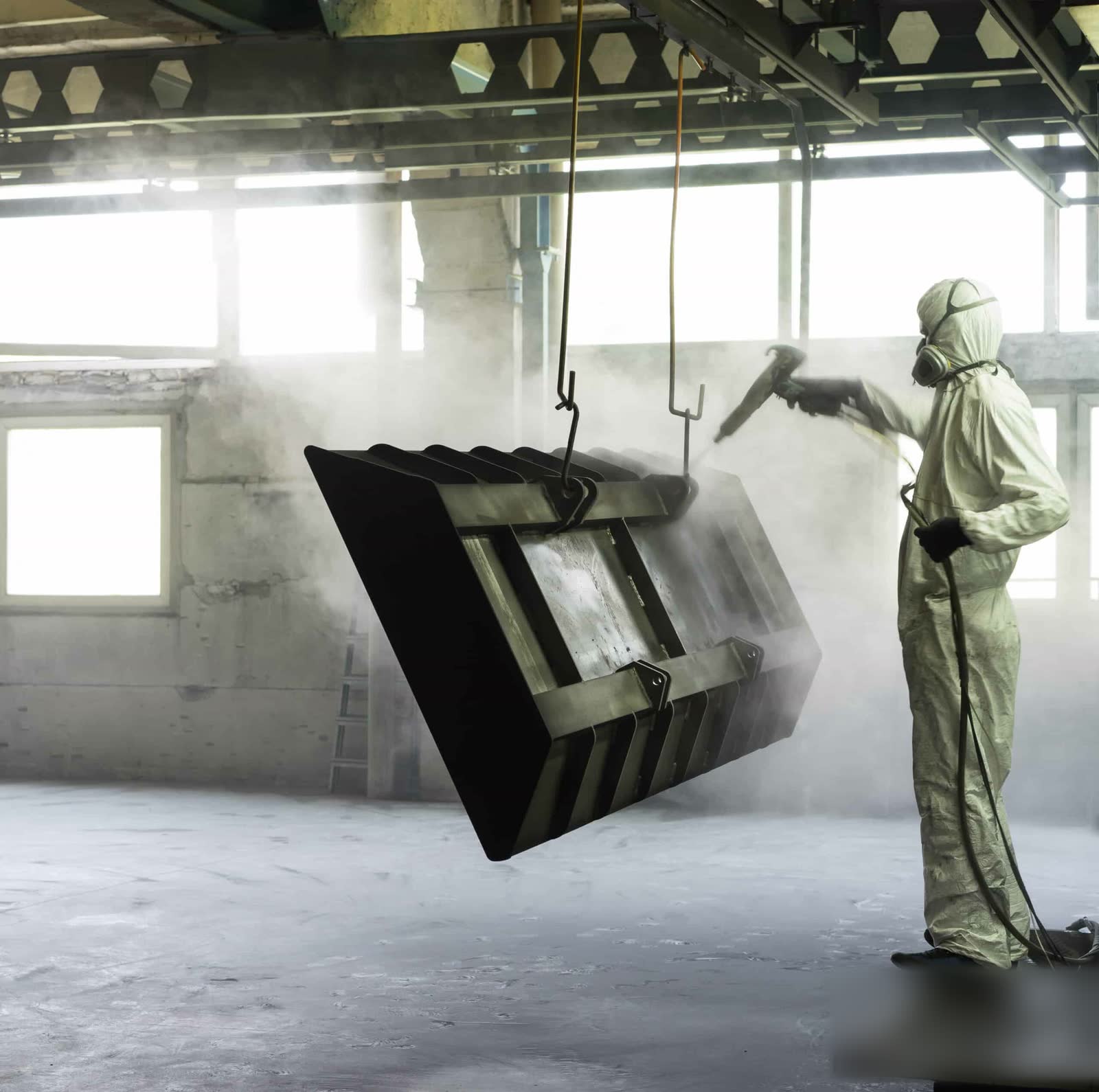 Industriereinigung eines Bauteils